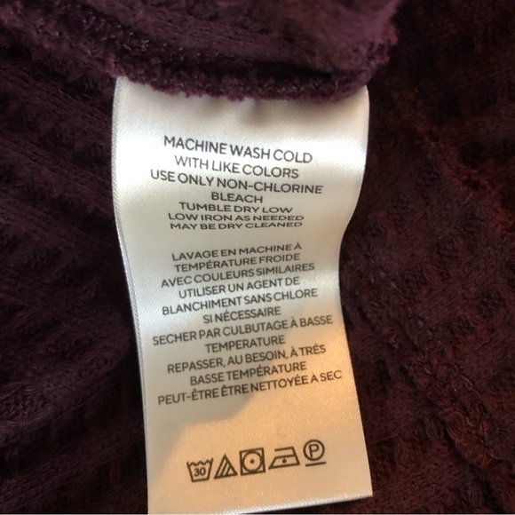 Free People Womens Juicy Waffle Knit Top Surplice Back Cowl Neck Small - Picture 9 of 10